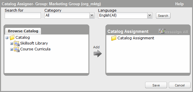 Catalog Assigner for Groups