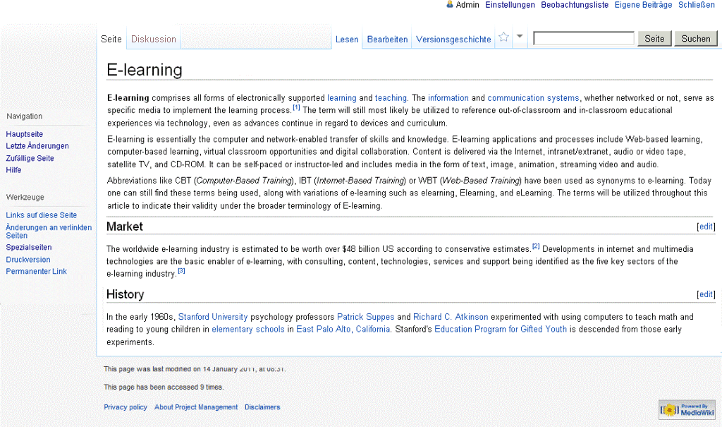 Artikel in Wiki anzeigen