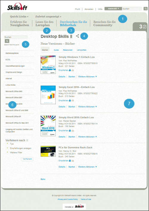 Seite „Bibliothek – Suchergebnisse“