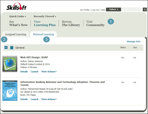 Learning Plan page