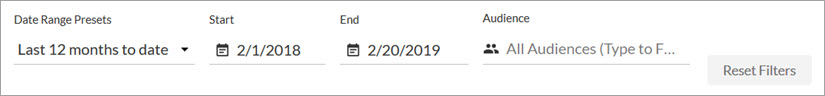 Overview dashboard filters field.