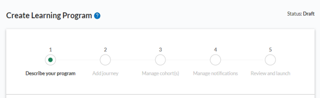 Create learning program workflow