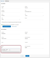 edit user page. Manager field is highlighted.