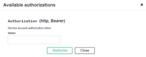 Authorization value field