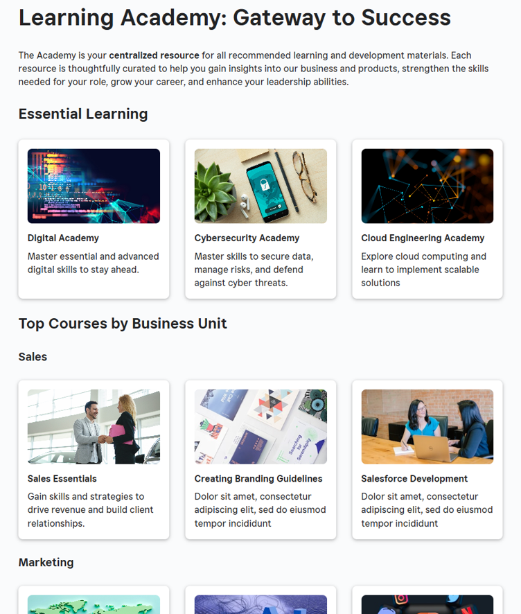 Screenshot of example page as described in the text.
