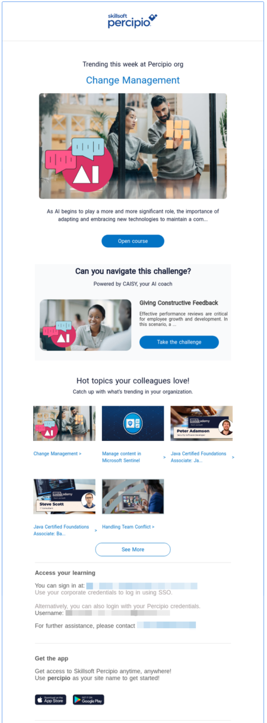 Recommended email template 3 showing content email