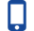 mobile icon: blue outline of smart phone