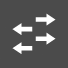 Switch button, grey square with two arrows pointing left, and two arrows pointing right