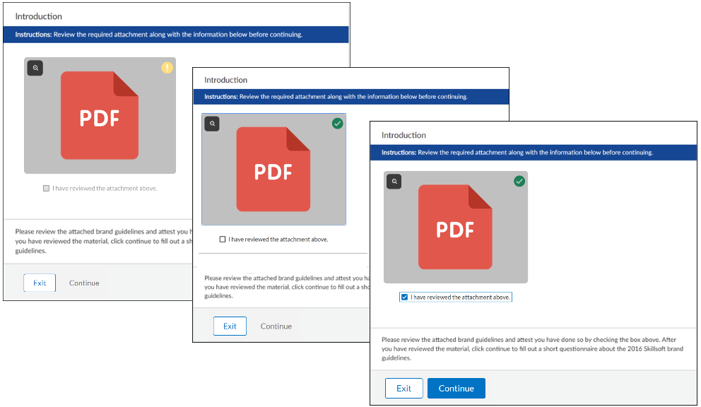 Screenshot of continue button becoming active after check box has been selected.