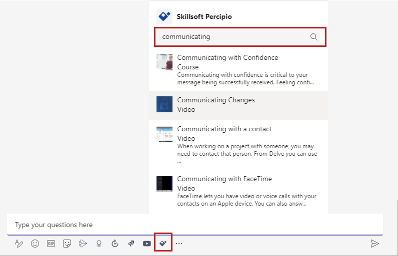 Using The Percipio App For Microsoft Teams