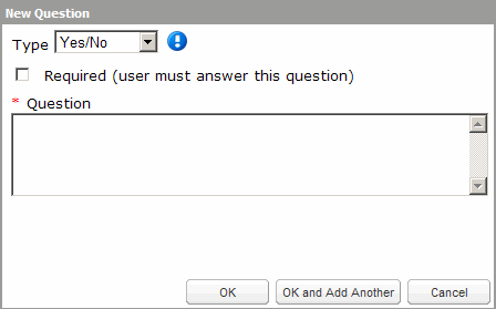 Image of the Evaluation  new question box