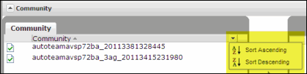 Community Filter Sort