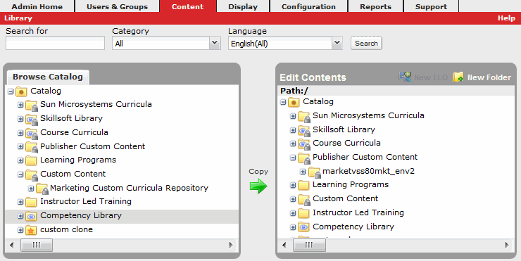 Library Manager page