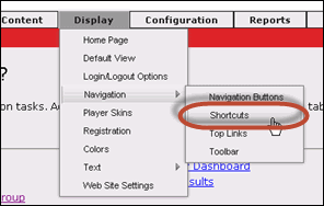 Shortcuts in SkillPort Administrator 7.3