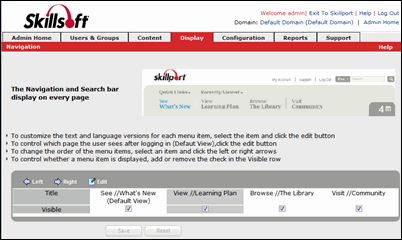 Navigation Page in Skillport 8