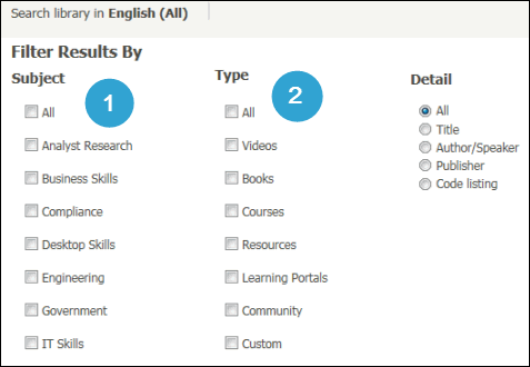 Skillport Search Filter Skillport 8