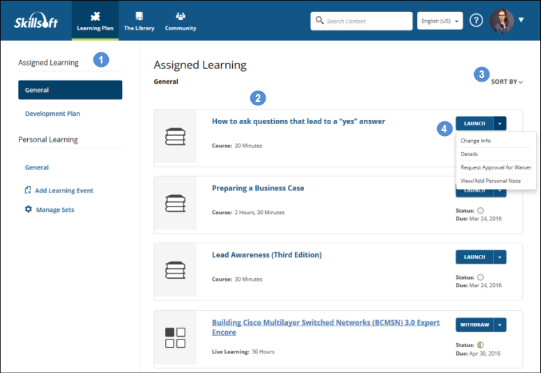 Learning Plan (Assigned Learning)