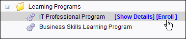 Enrol link for enroling and for requesting approval to enrol in a learning programme or LLC