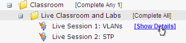 Show Details link on an LLC session