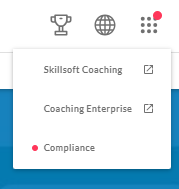 Screenshot of external links dropdown where Skillsoft Coaching can be located.