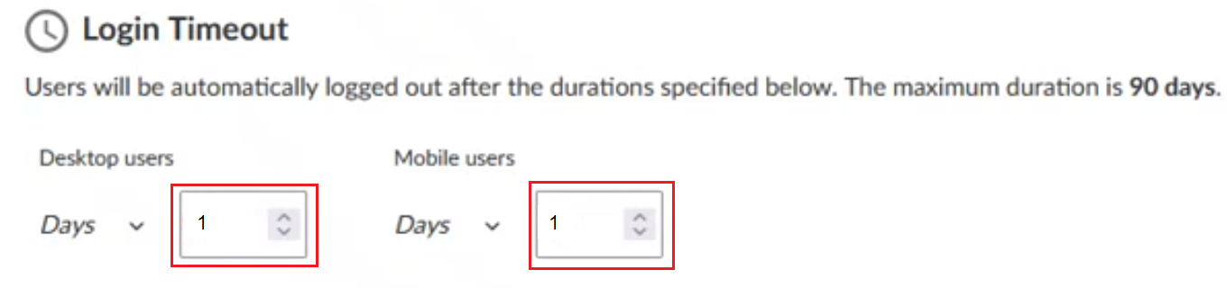 Login timeout setting