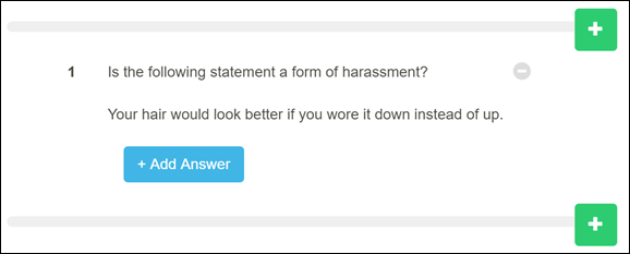 Add answer button under a question
