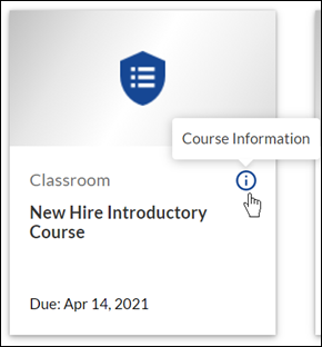 course information icon on assignment