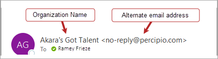 "from" field in a percipio generated email