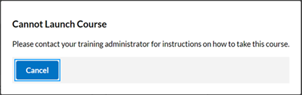 cannot launch course pop up