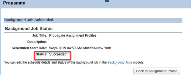 Status: succeeded message