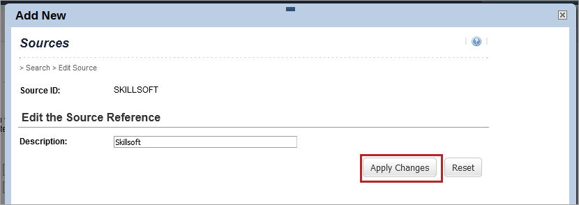Apply changes button