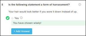 Question with the correct answer chosen