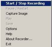 Recorder menu