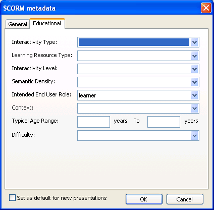 SCORM Metadata Educational