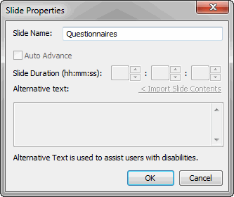 Slide properties