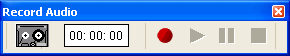 Record audio toolbar