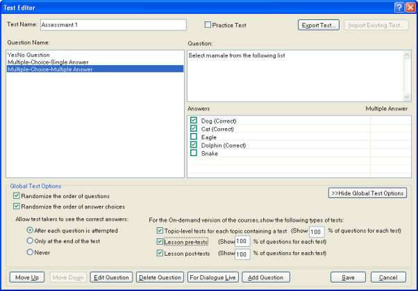 Test editor