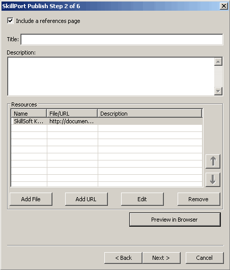 session references for direct publish to SkillPort
