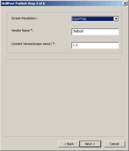 step three of the direct publish to SkillPort