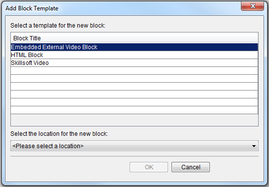 Add Block Template - Embedded External Video Block