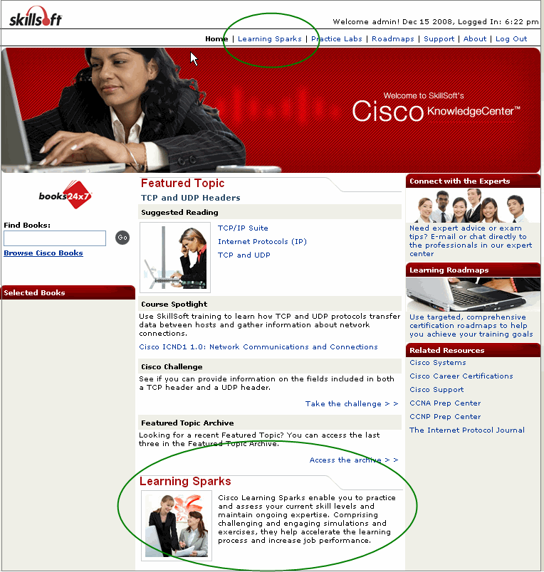 KnowledgeCenter Home Page - Learning Sparks links