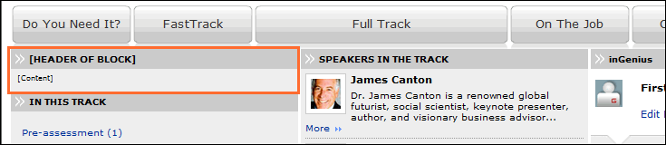 Learning Track Home page - Three column page example