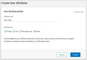 Create user attribute page