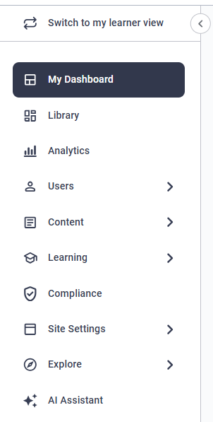 Administrative menu