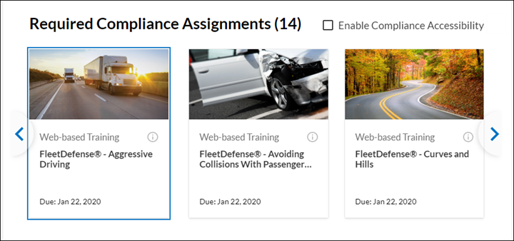 Alert driving compliance content