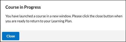 Course in Progress message