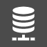 database server button, grey square with stacked circles