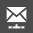 Mail server button, grey square with closed envelope