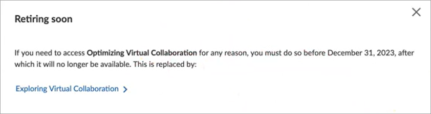 Retiring soon message