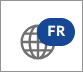 Globe icon with language indicator